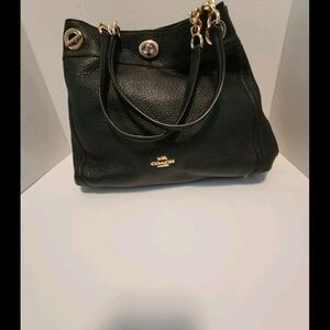 Coach Black Eddie Turnlock Bag New